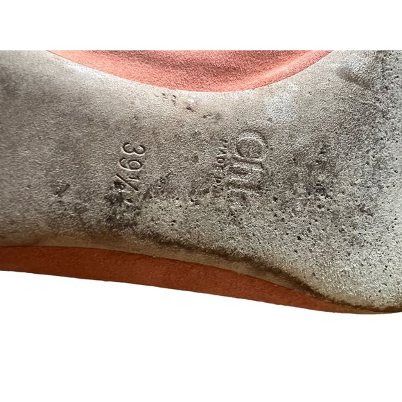 Chloe Lauren Suede Leather Ballet Flats Scalloped Peach Salmon Italy Sz 39.5 US - Picture 7 of 7